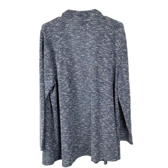 Lane Bryant Blue Gray Space Dye Open Front Long Sleeve Cardigan - Picture 2 of 10